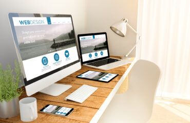 Web design in laptop, computer, tablet and smart phone